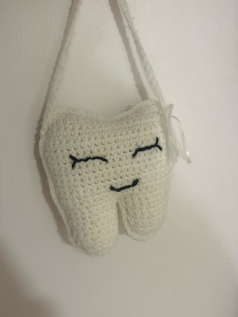Handmade White Crochet Tooth Hanging Ornament - Unknown Brand